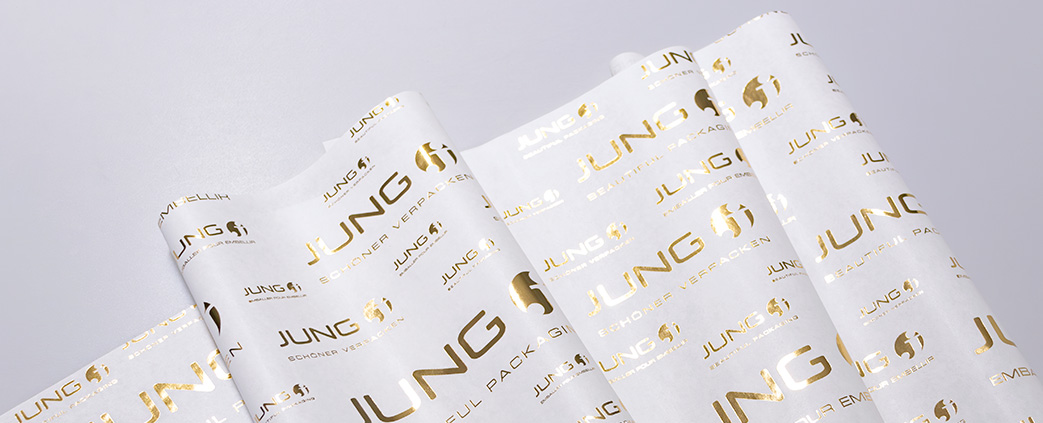 Geschenkpapier mit Heißfolien-Prägung